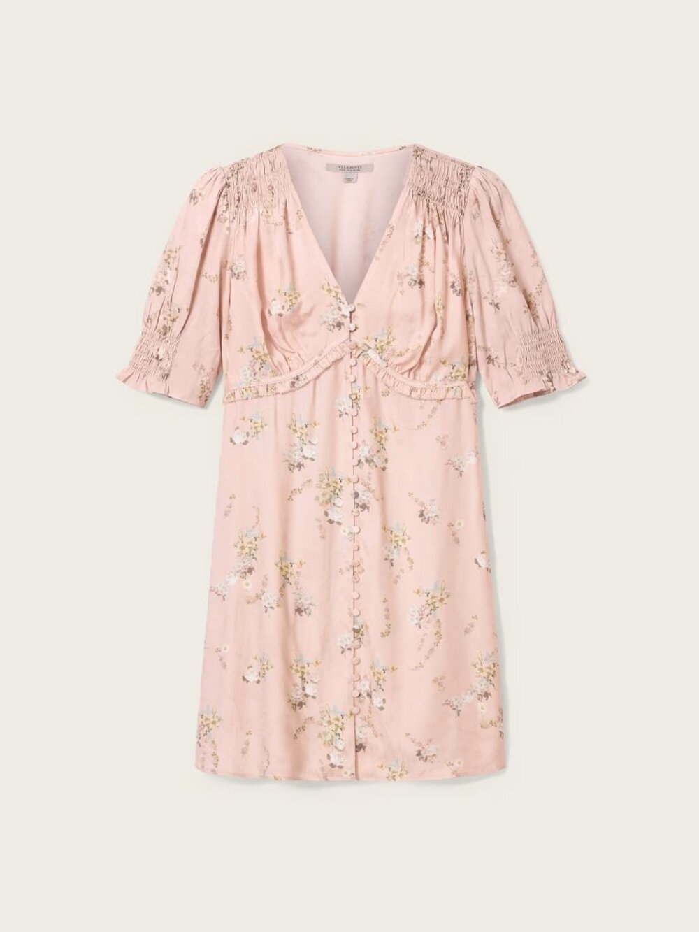 NWT ALLSAINTS Demi Floral Mini Dress - Empoli Soft Pink / US 10